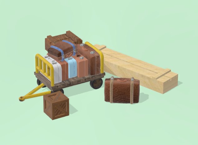 Train station luggage cart H0/HO scale