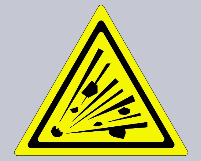 Explosion hazard warning sign