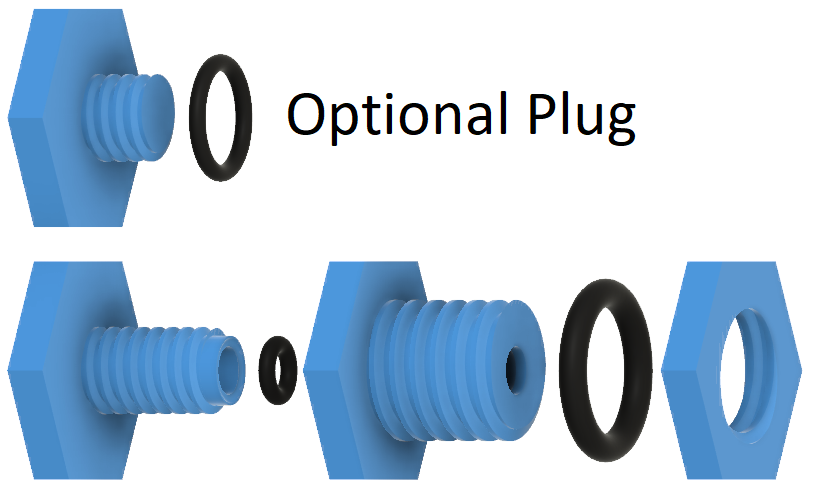 Filament Feedthrough with O-Ring (No Screws and Pluggable)