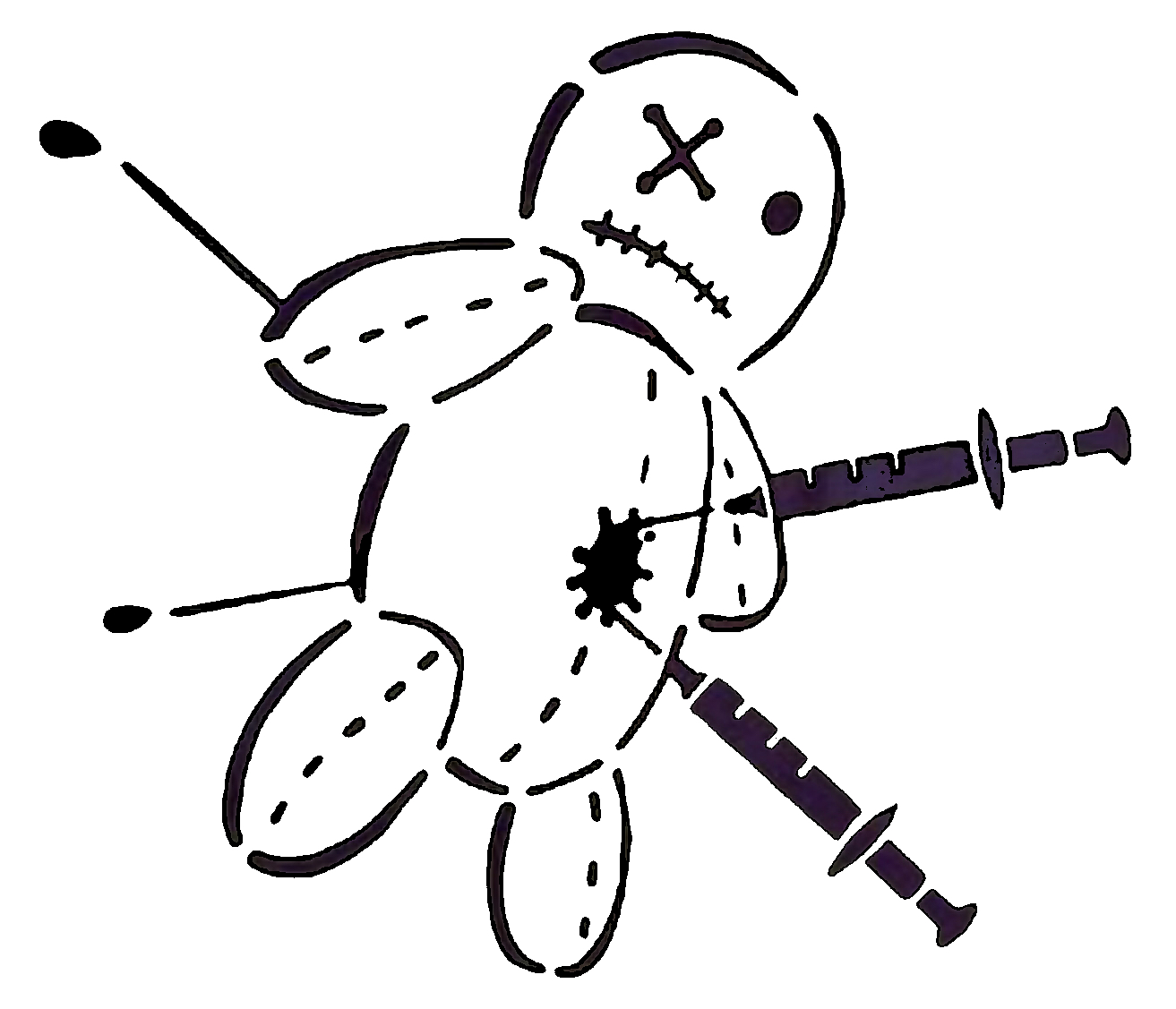 Vacine voodoo doll stencil