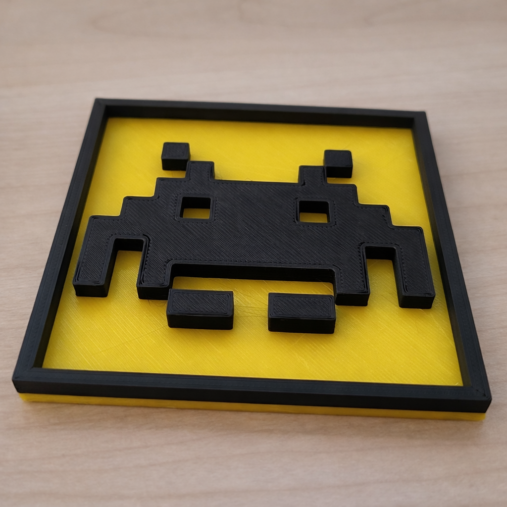 Space Invaders Pixel Art Frame – Retro Wall Art