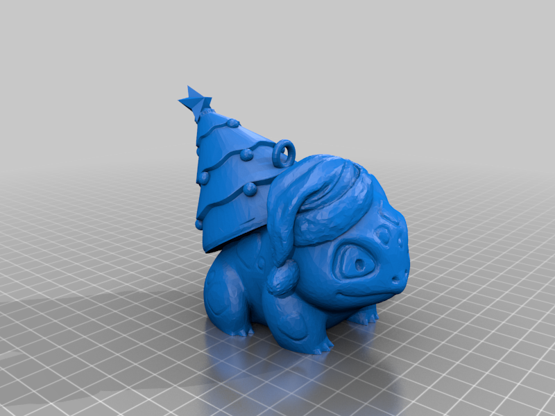 Christmas Bulbasaur with Hat Ornament