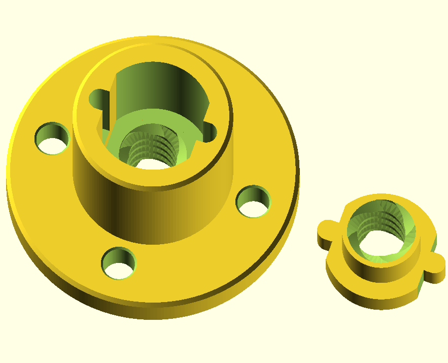 Improved Anti Backlash Nut in OpenSCAD
