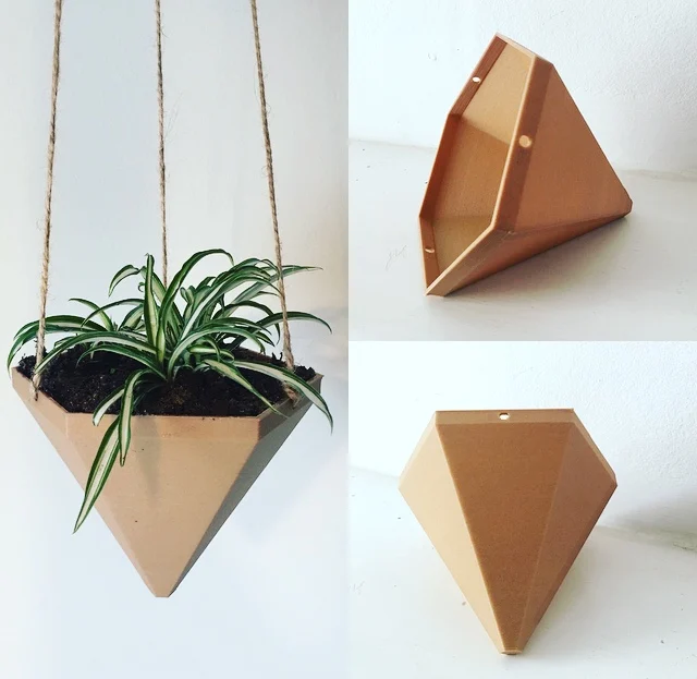 Hexagonal Based Pyramid Hanging Planter