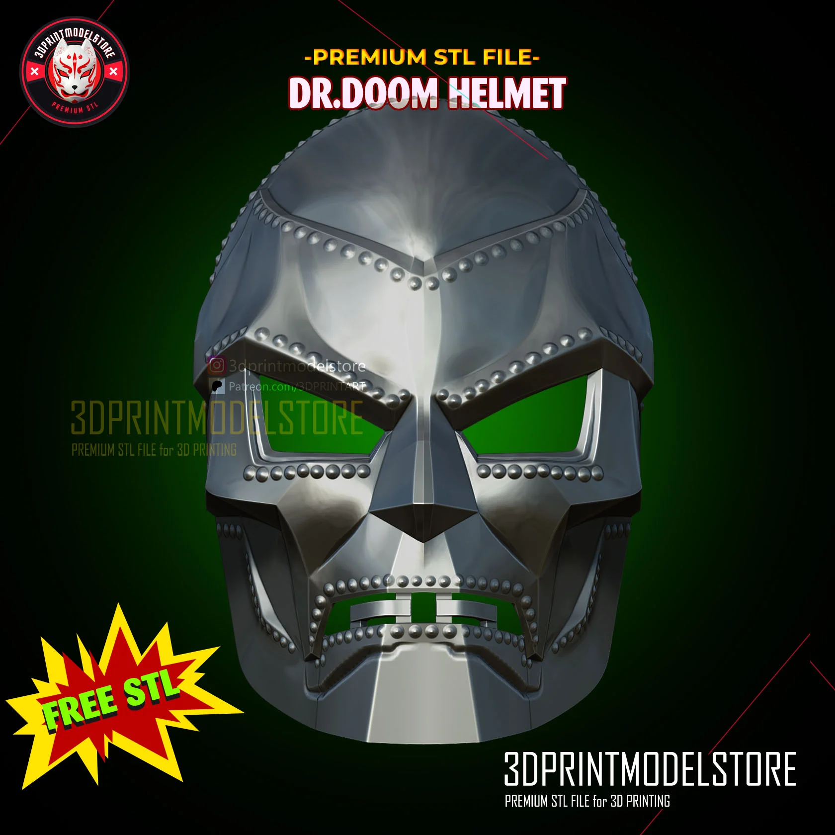 Dr Doom Mask - Marvel Doctor Doom Helmet Cosplay - FREE STL
