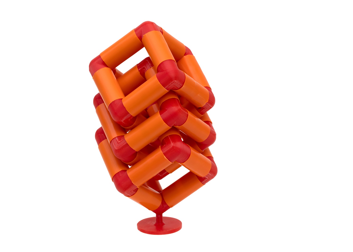 3 Nested Cubes Geometric Model. A straw craft project with 3D printed connectors.