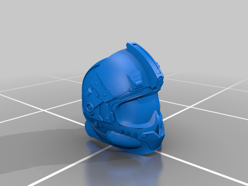 28mm MCRN Helmet, open and closed blast shield