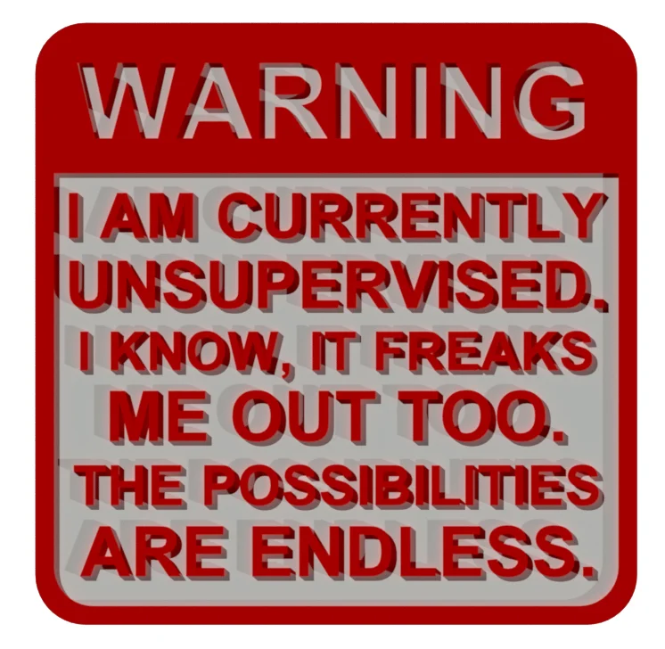 WARNING - I AM CURRENTLY UNSUPERVISED SIGN