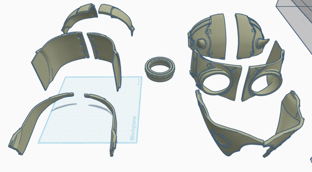 ghoul mask but divided for smaller printers!