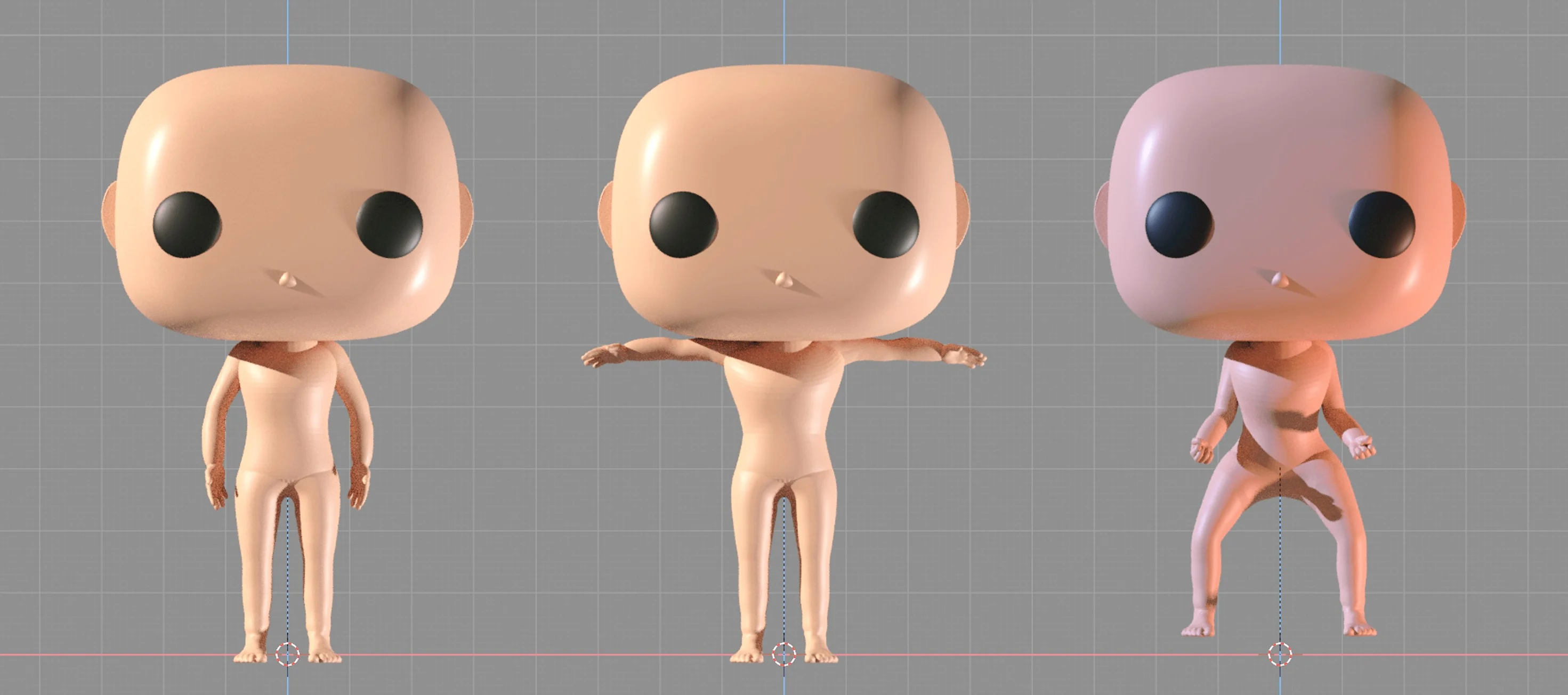 Blank Funko POP DIY - 3 poses