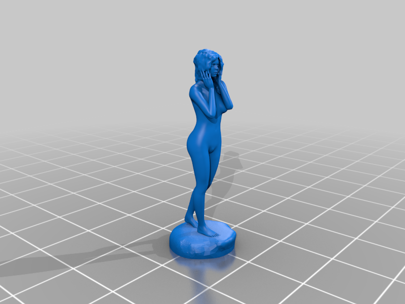 Nude Female Standing In Sultry Pose.