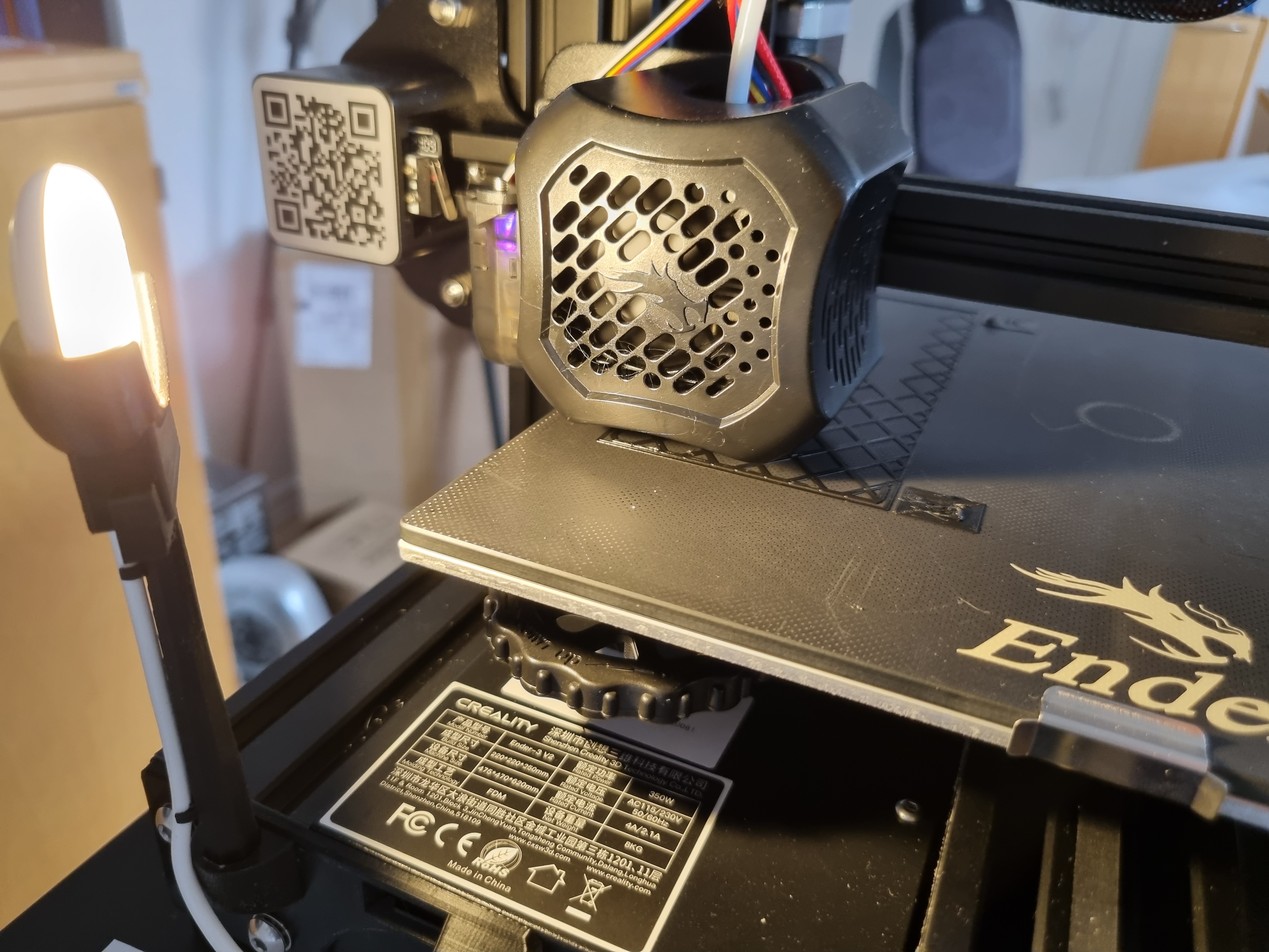 Ender 3 v2 USB Port Protector & light tower for IKEA Halvklart