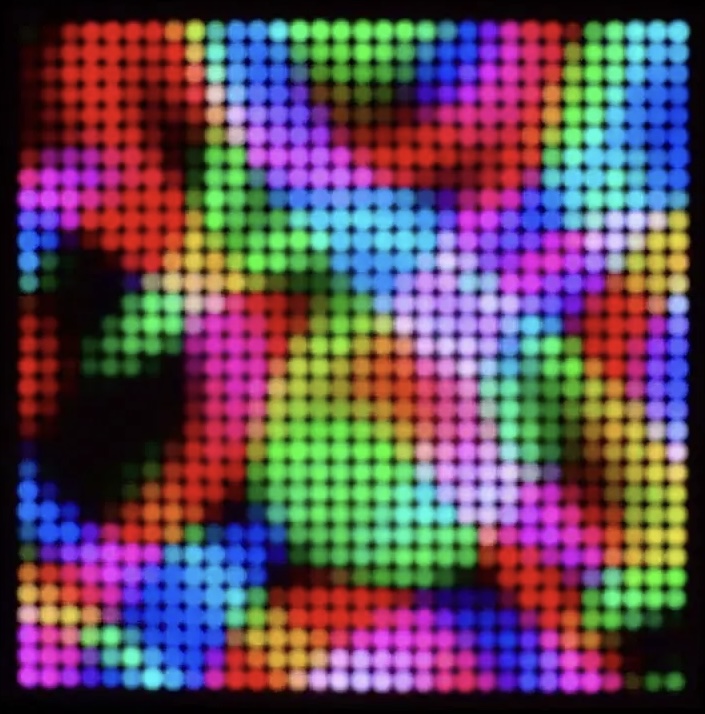 LED RGB Matrix WS2812B ESP32 WLED 32x32 round square grid screen IKEA picture frame diffusor sound active