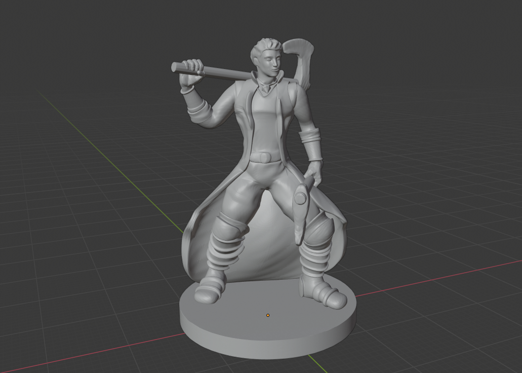 Human Barbarian wielding 2 Battleaxes