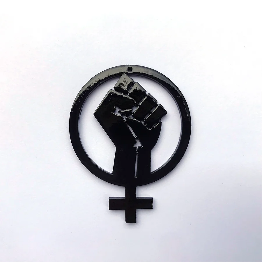 Black Feminist Raised Fist Necklace