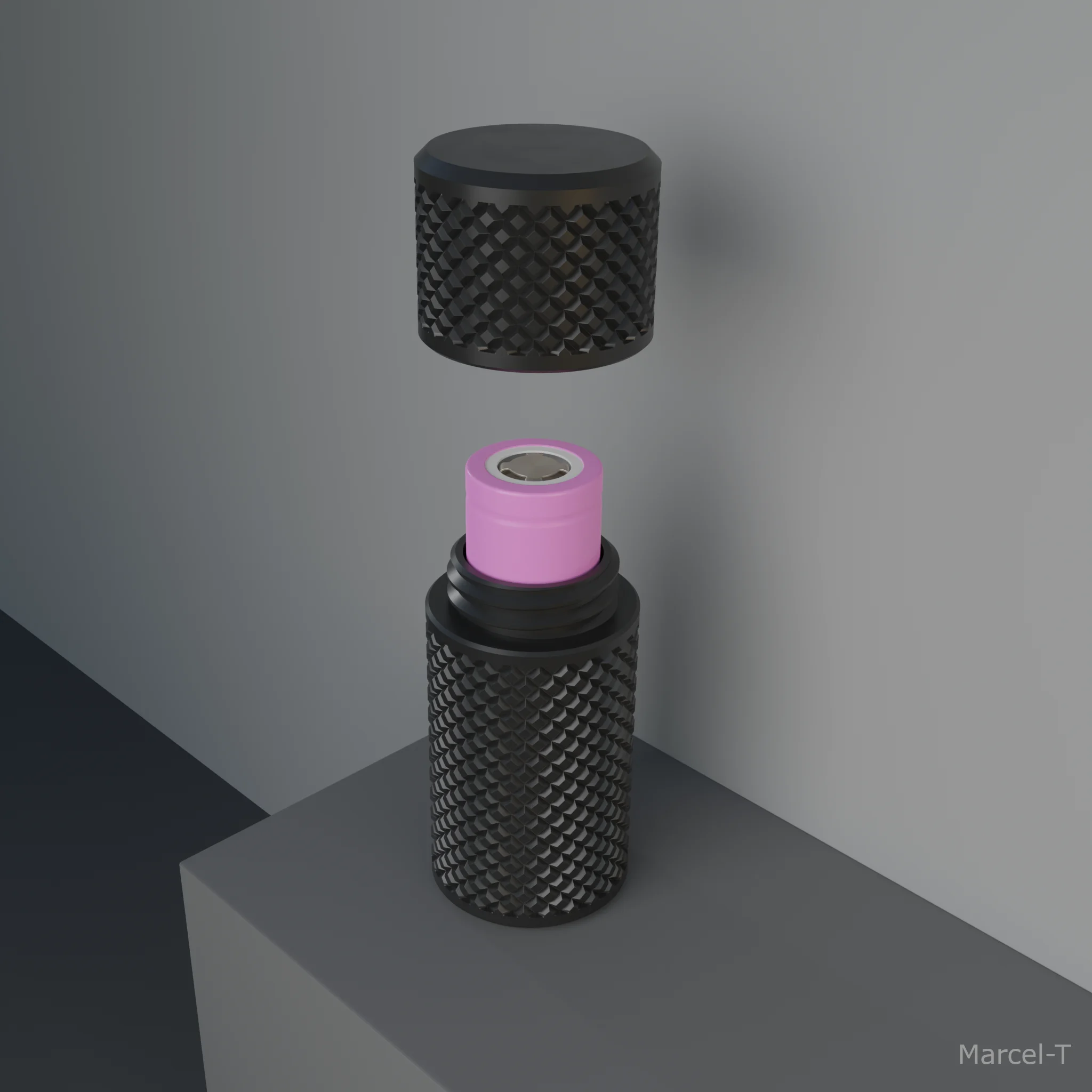 Knurled 18650 Screw Container