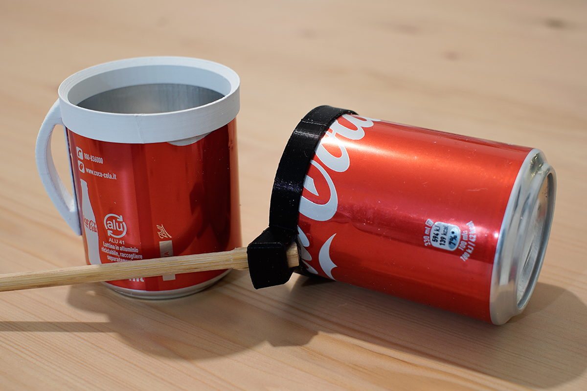 Soda can mug and ladle