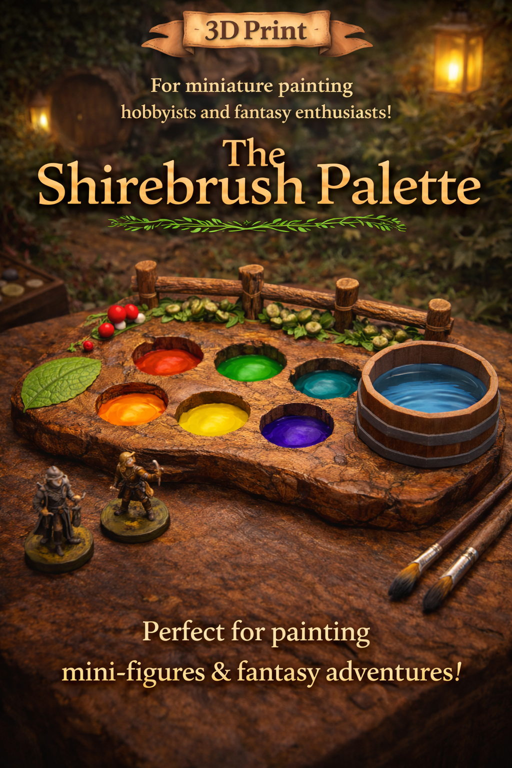 The Shirebrush Palette - A Paint Palette For Miniature Painters, DND Painters, and Wargamers