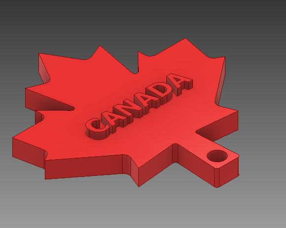 Embossed Canadian Maple Leaf Flag Keychain
