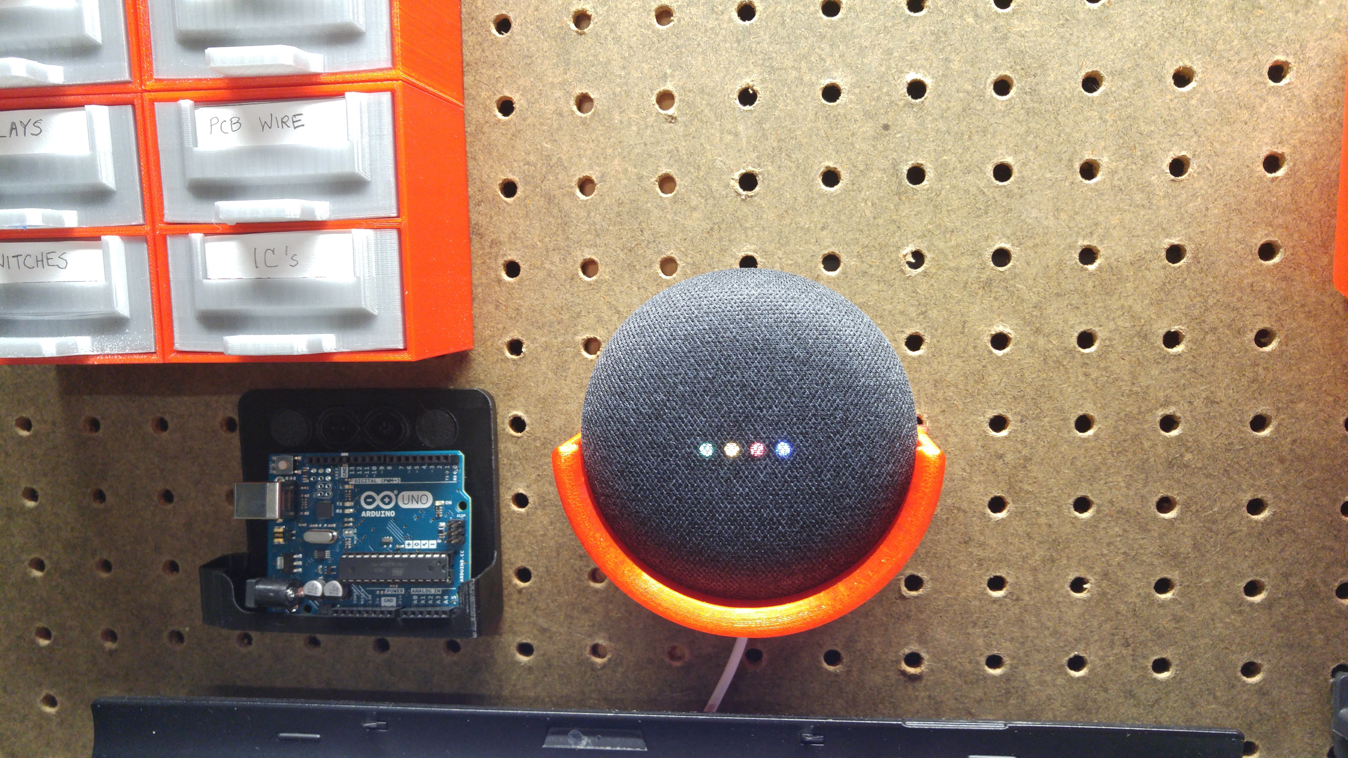 Google Home Mini - Pegboard Mount