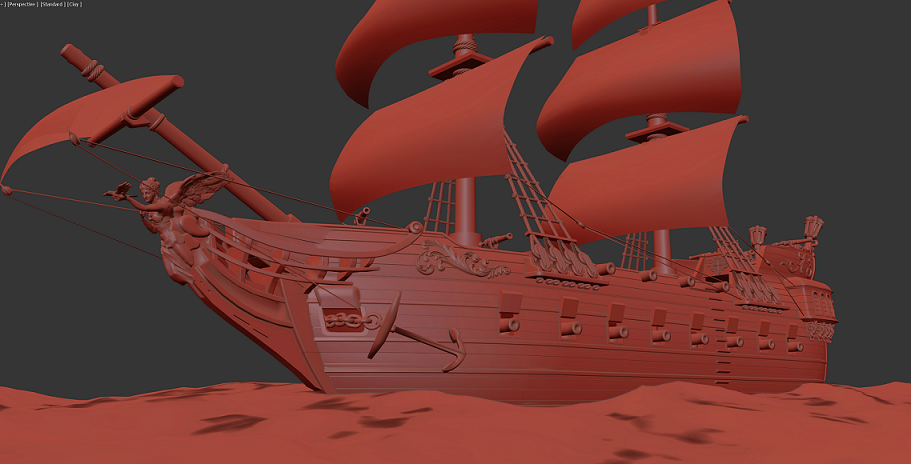 Pirate Ship Galleon for Table Top DnD