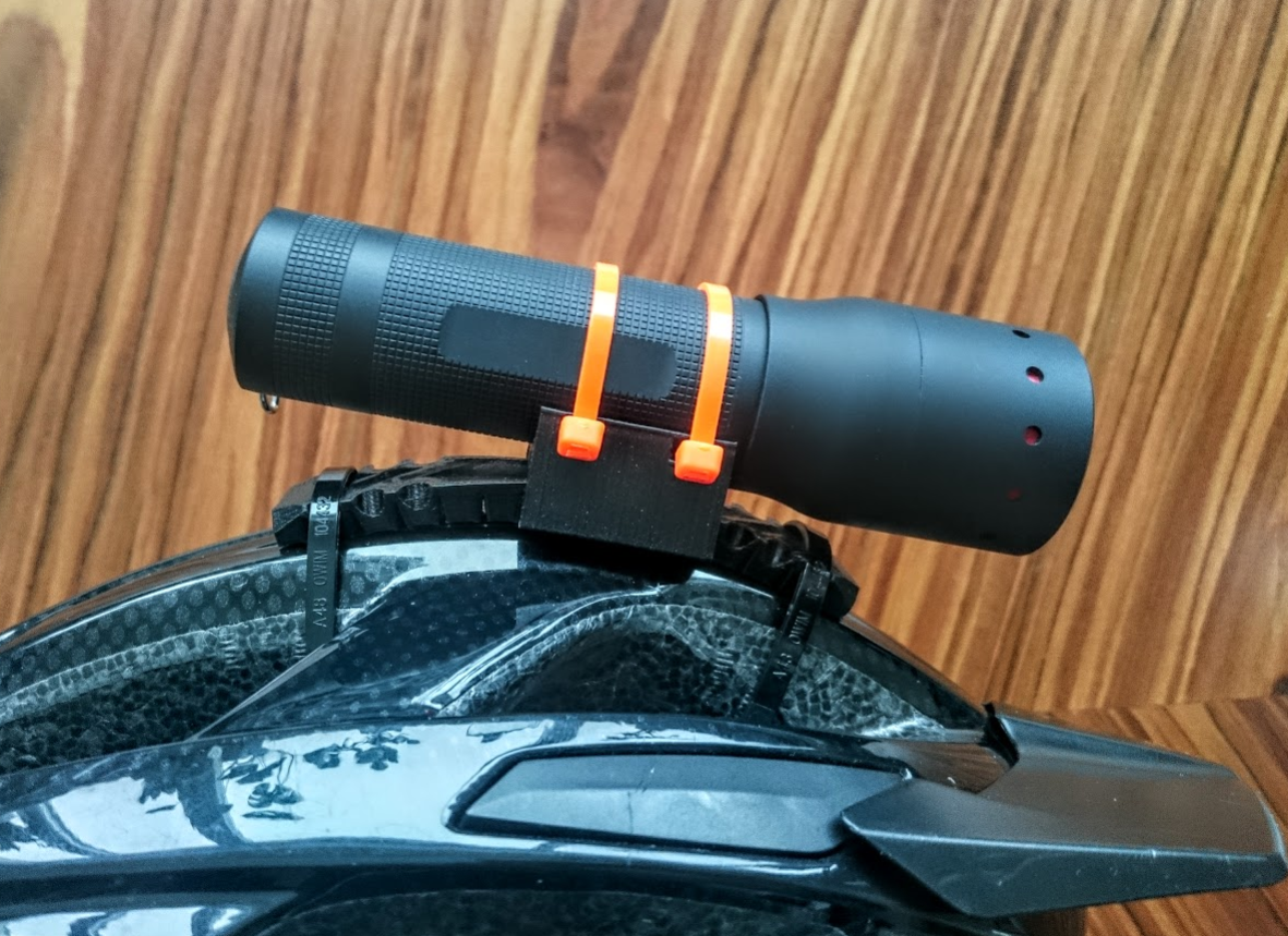 Universal flashlight helmet mount