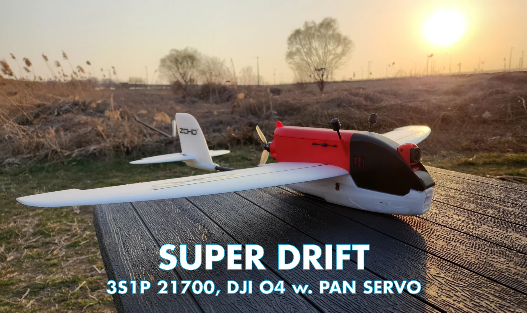 ZOHD Drift "Super Drift" Modification - 3S1P 21700, DJI O4 Pro + Pan Servo