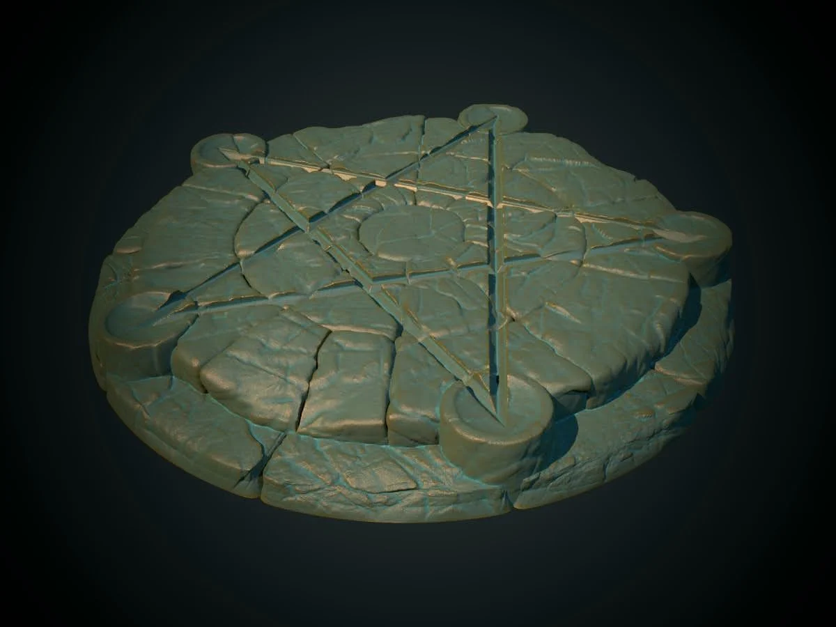 Pentagram stone circle (supportless, FDM friendly)