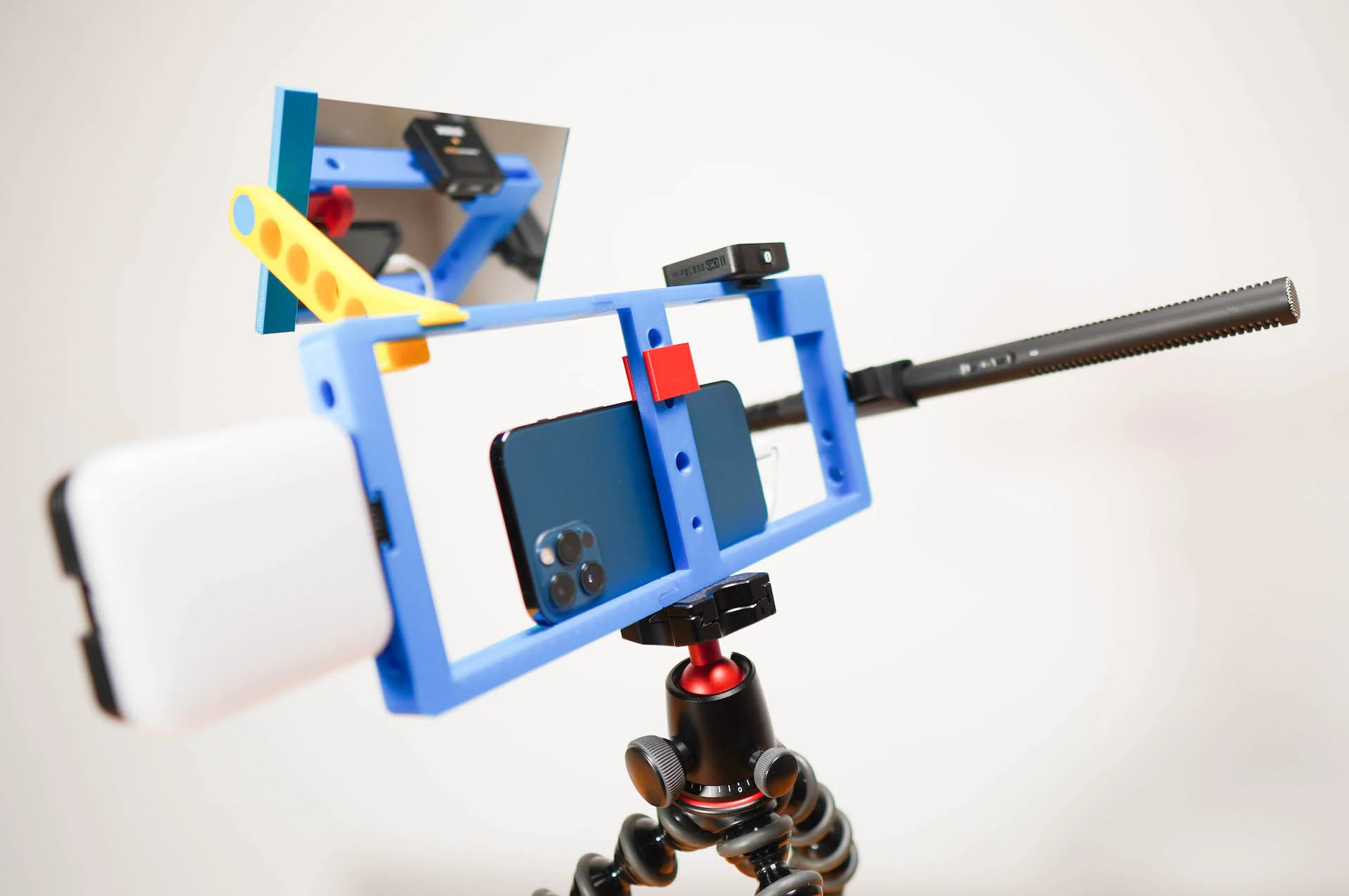 iPhone camera rig / cage with flip mirror.