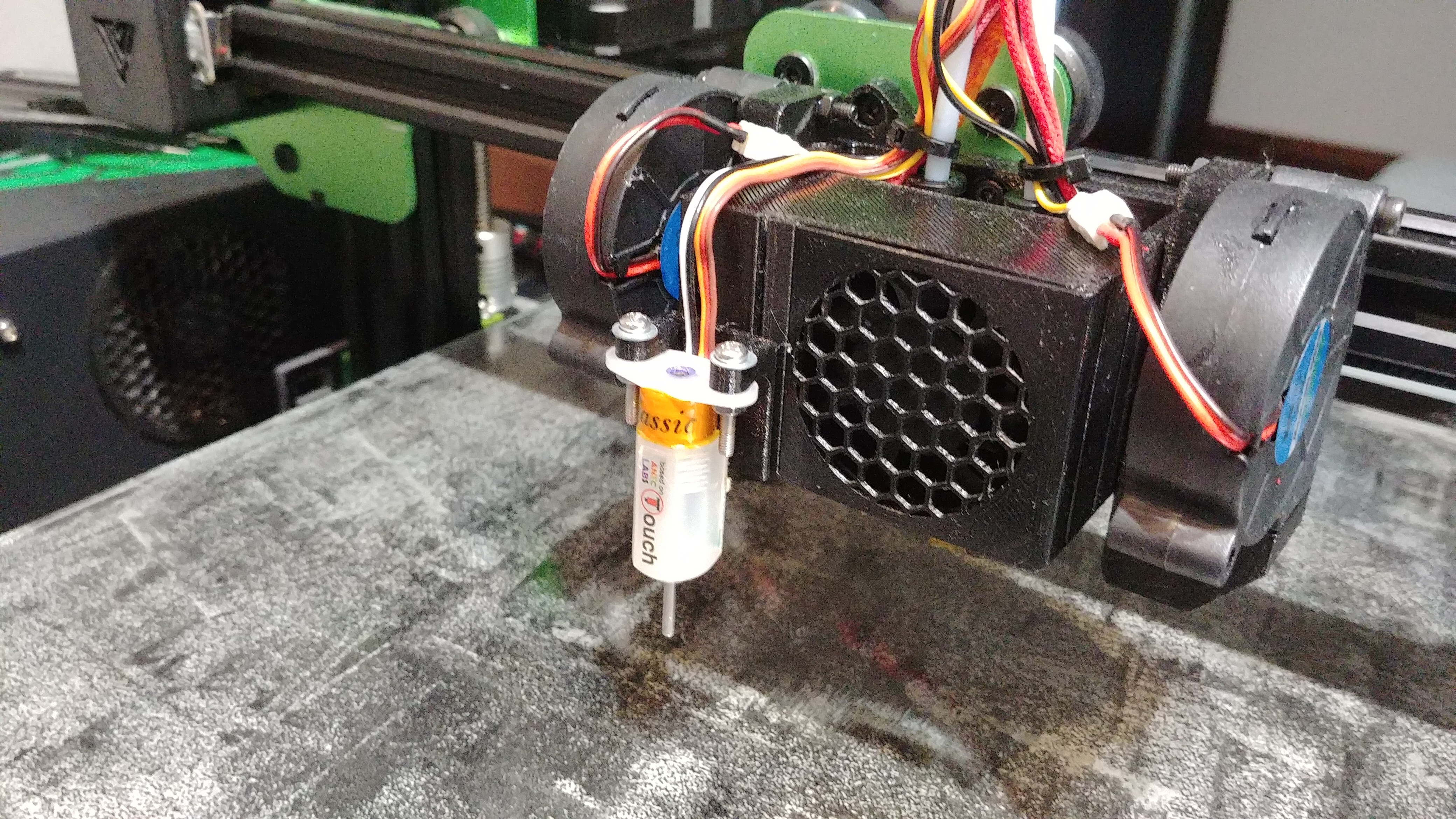 BLTouch sensor mount module for K3D cooling system
