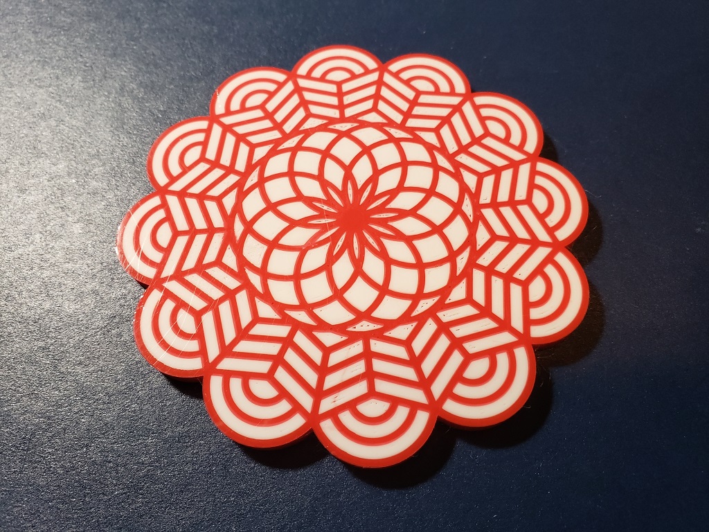 Doily Coaster - single extruder and dual extruder files
