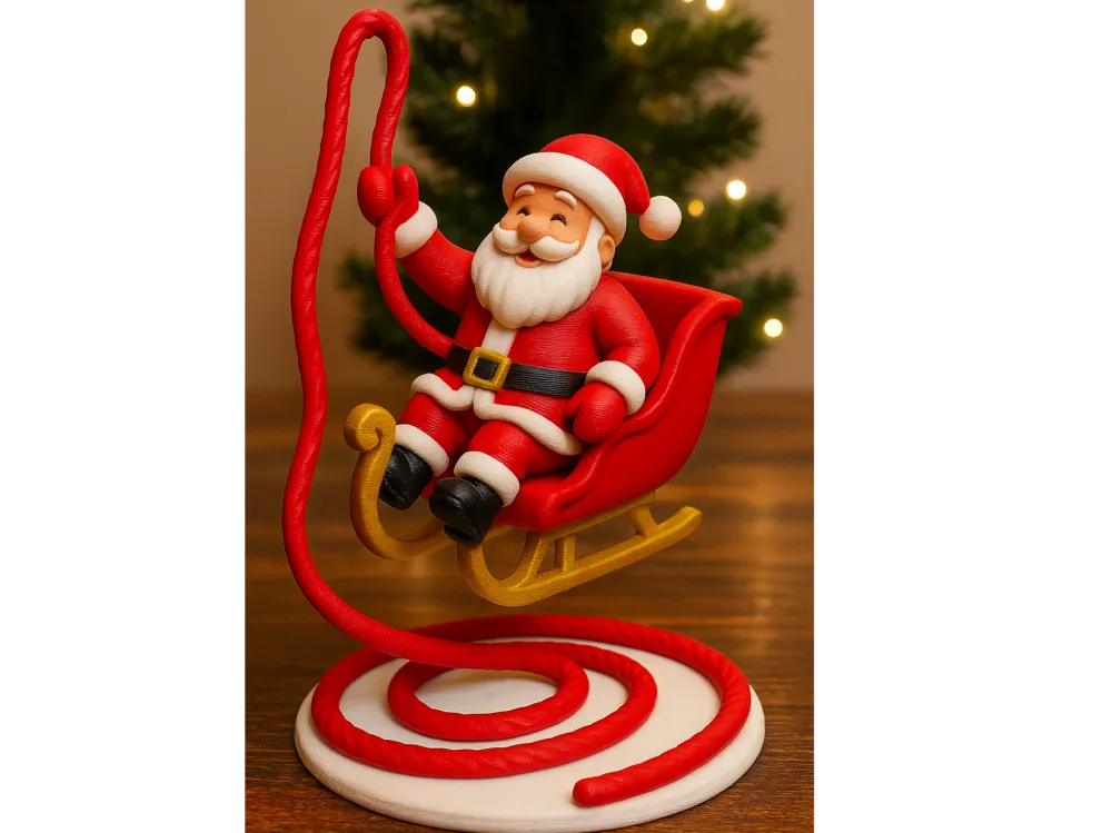 Santa’s Floating Sleigh – 3D Christmas Decoration