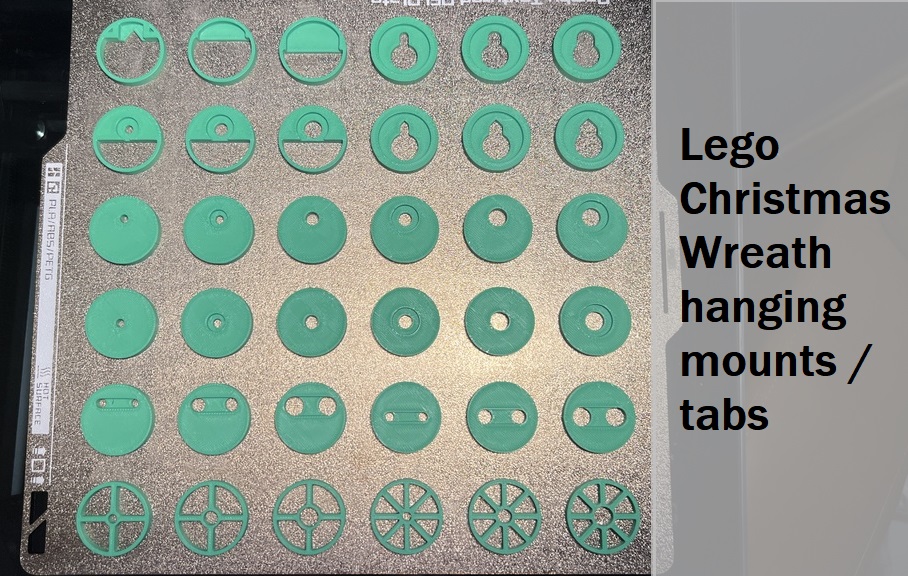 Lego Wreath hanging mounts/tabs