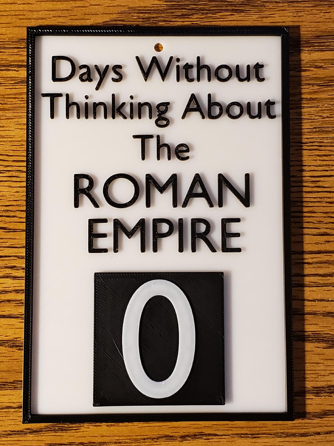 Days without thinking about the Roman Empire: 0