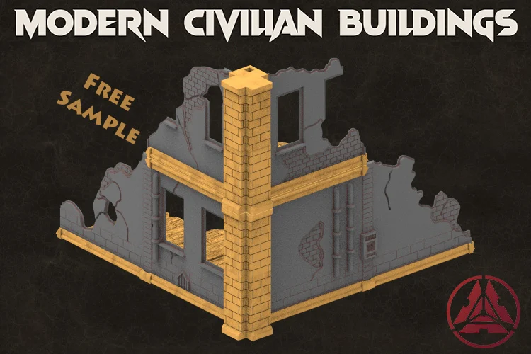 Modern Civilian Building  (FDM Optimized) - Easy-to-Build Sample