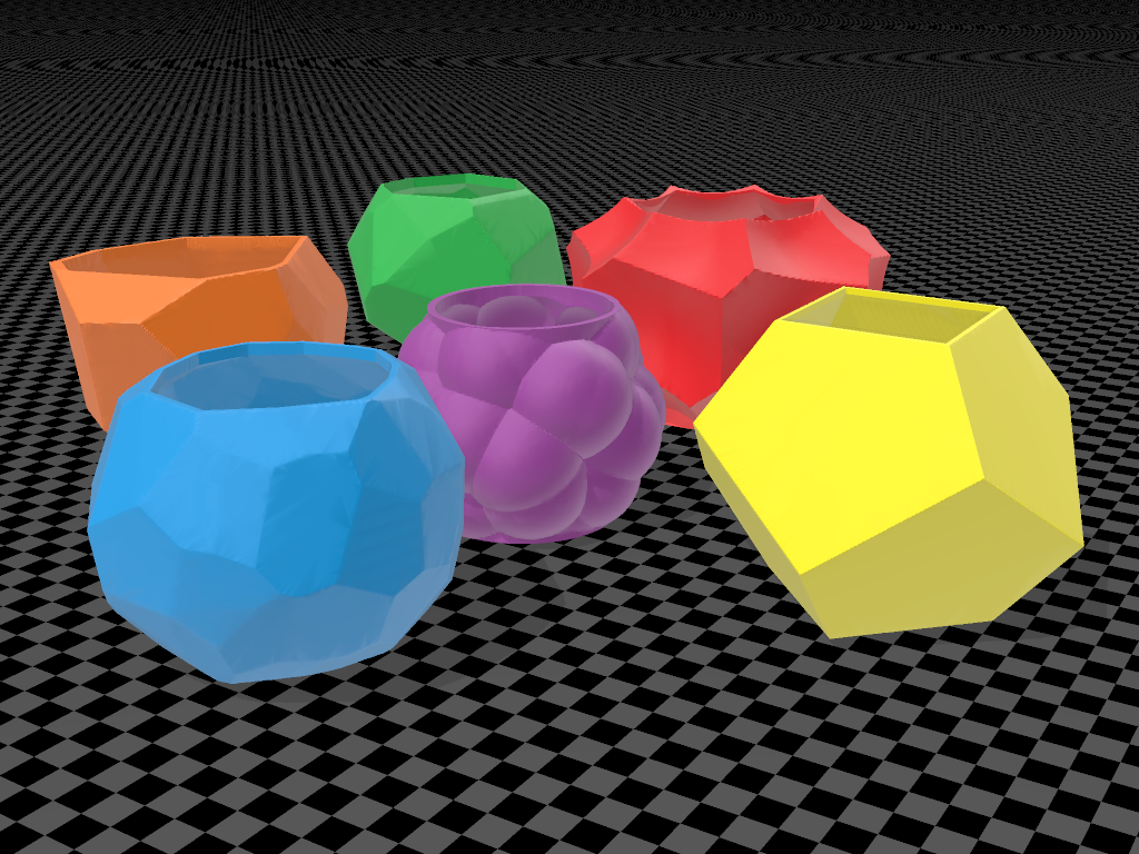 Random polyhedron planters