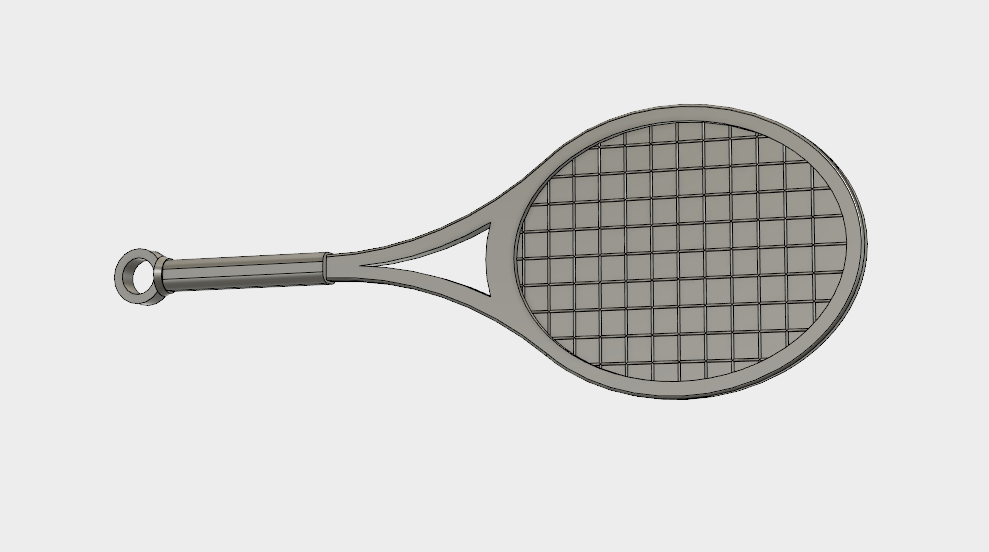 Tennis racket keychain