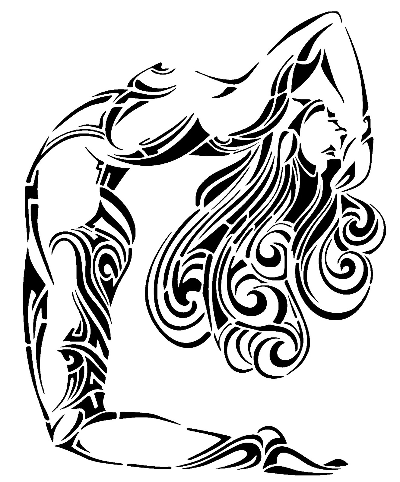 Tribal Girl stencil 2