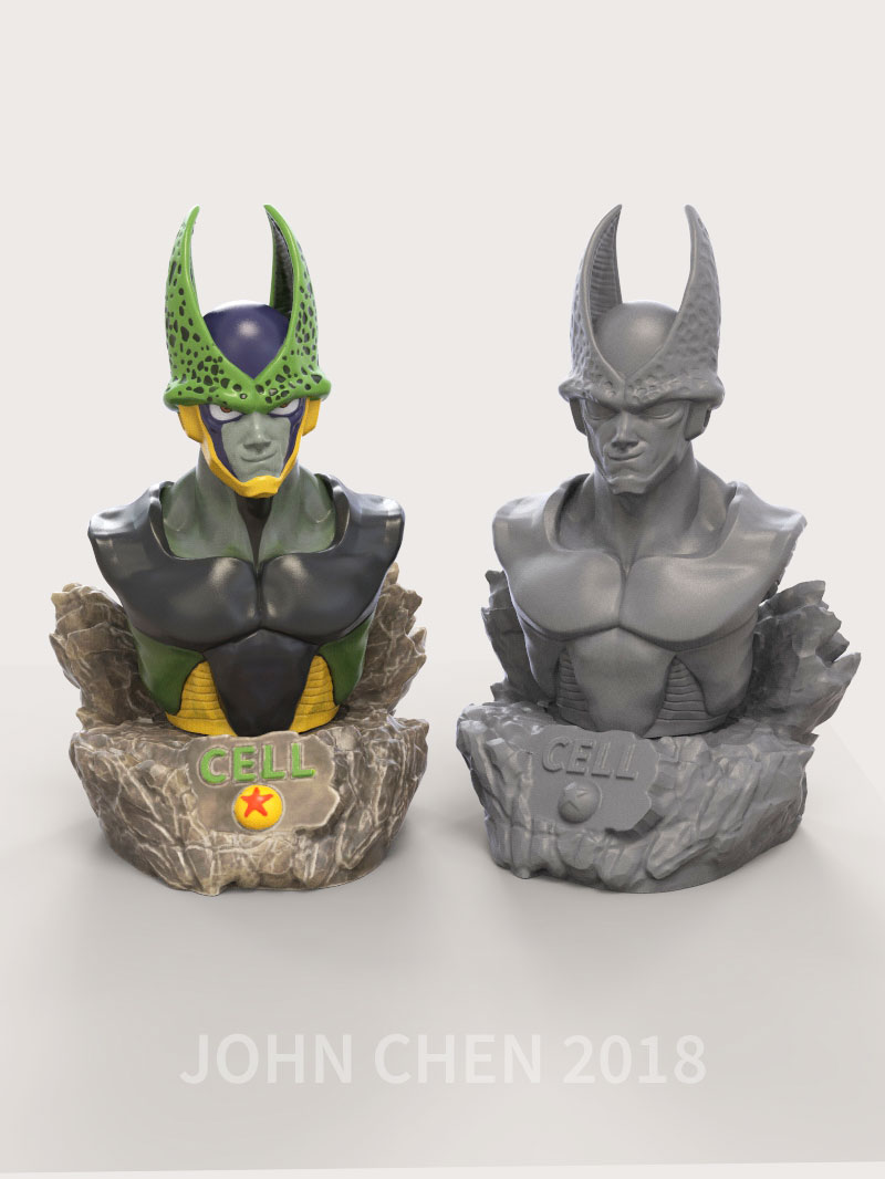 Perfect Cell DBZ Bust & Base