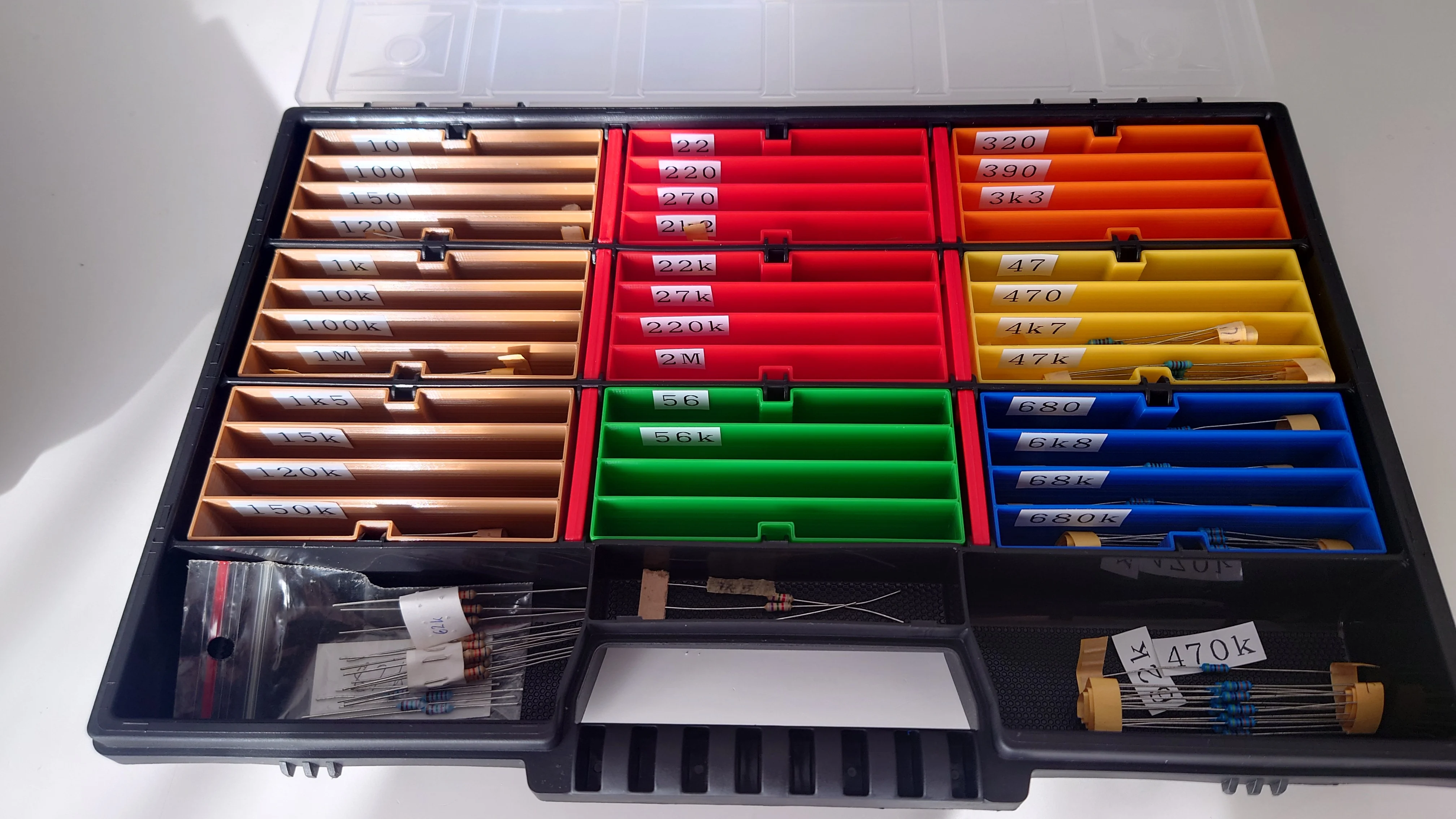 Resistors, capacitors, small parts storage - Kistenberg Nor 12 dividers