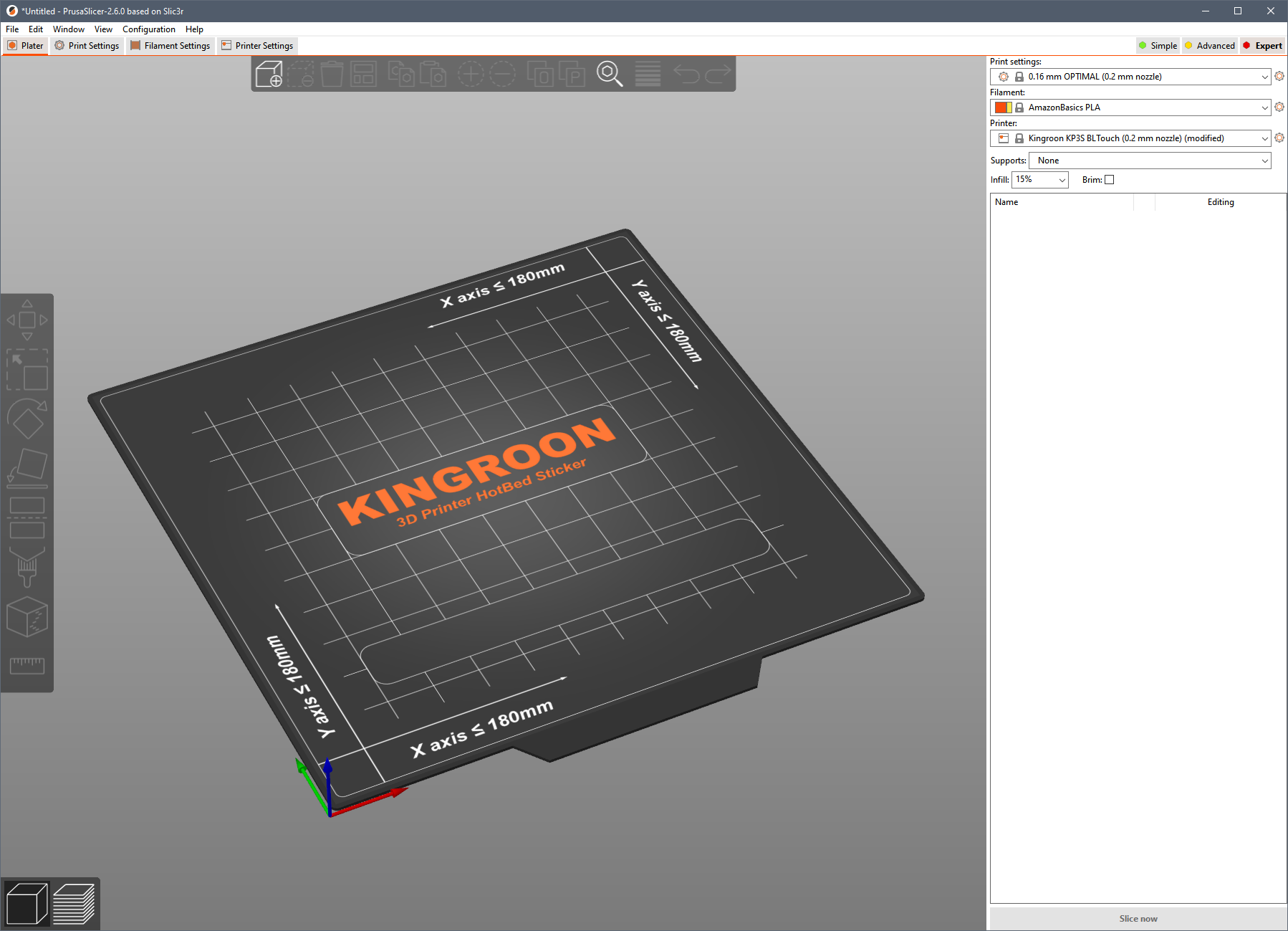 Kingroon KP3S PrusaSlicer Profile