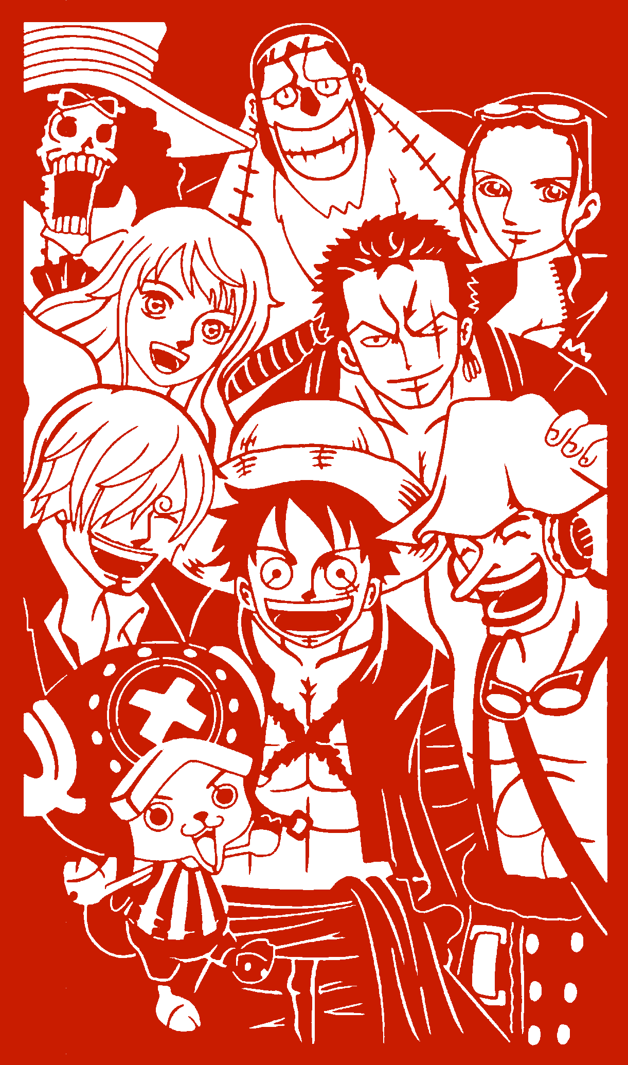 Straw Hat Pirates stencil 2