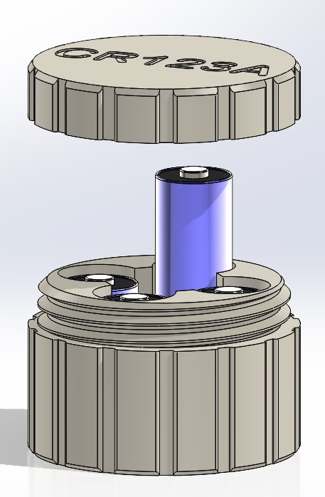 CR123A Screw-Together Battery Holder