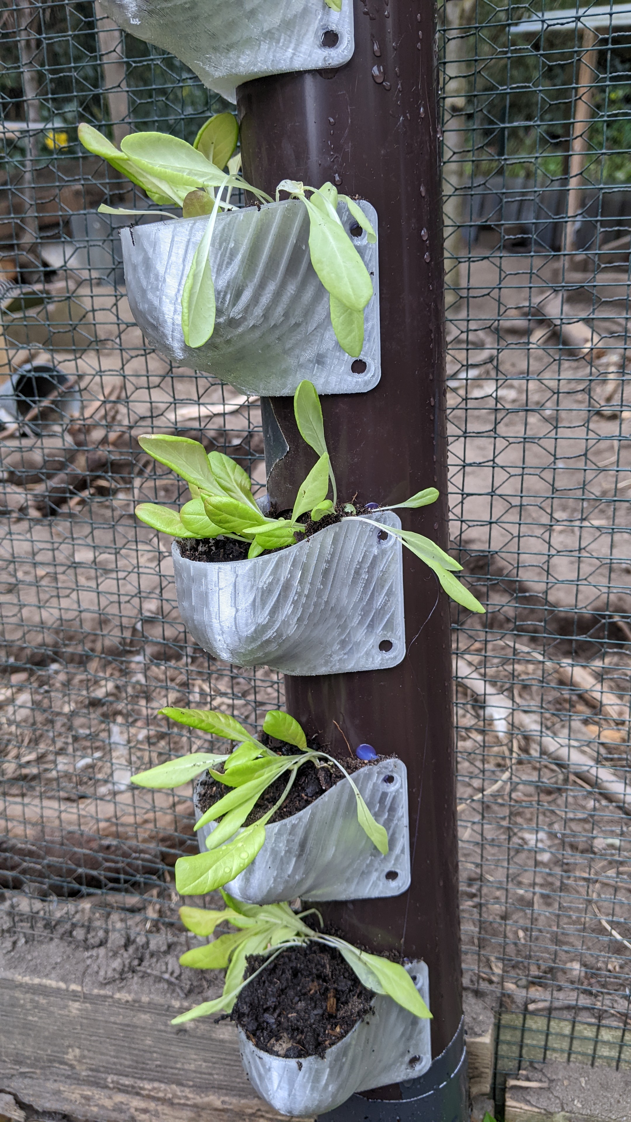 Vertical garden planter for PVC pipe