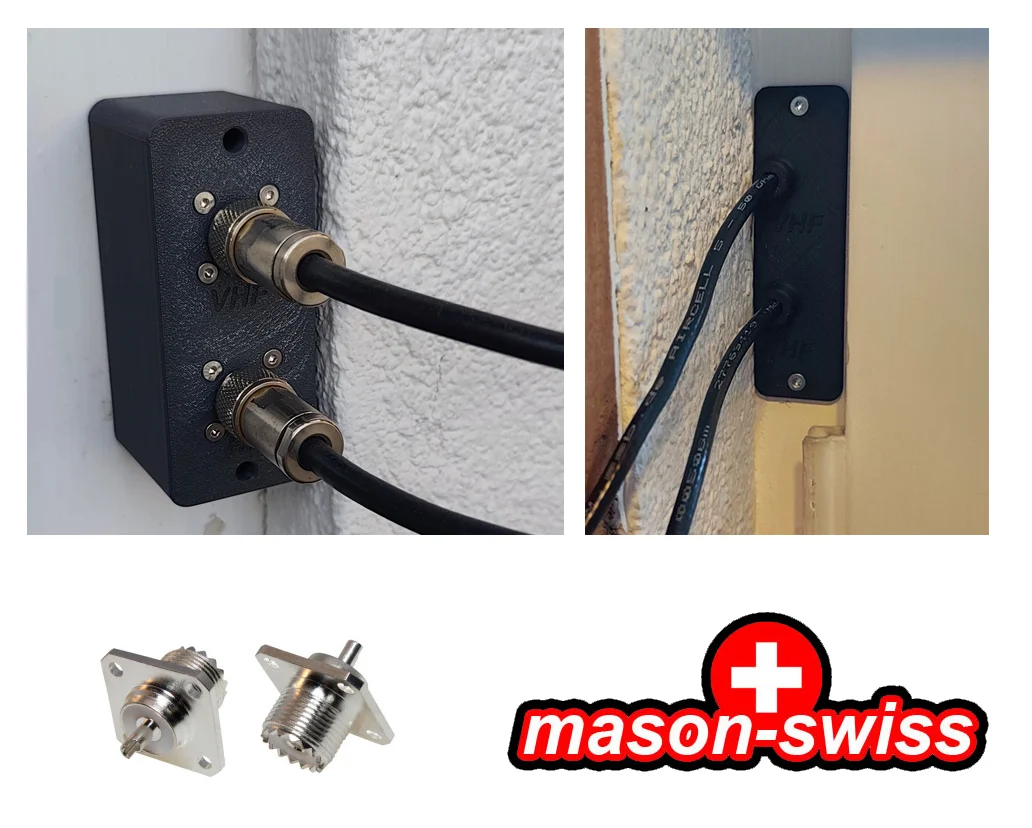 Antenna cable feedthrough, Aircell 5, HAM Radio, CB Radio, Meshtastic, Meshcore, etc.