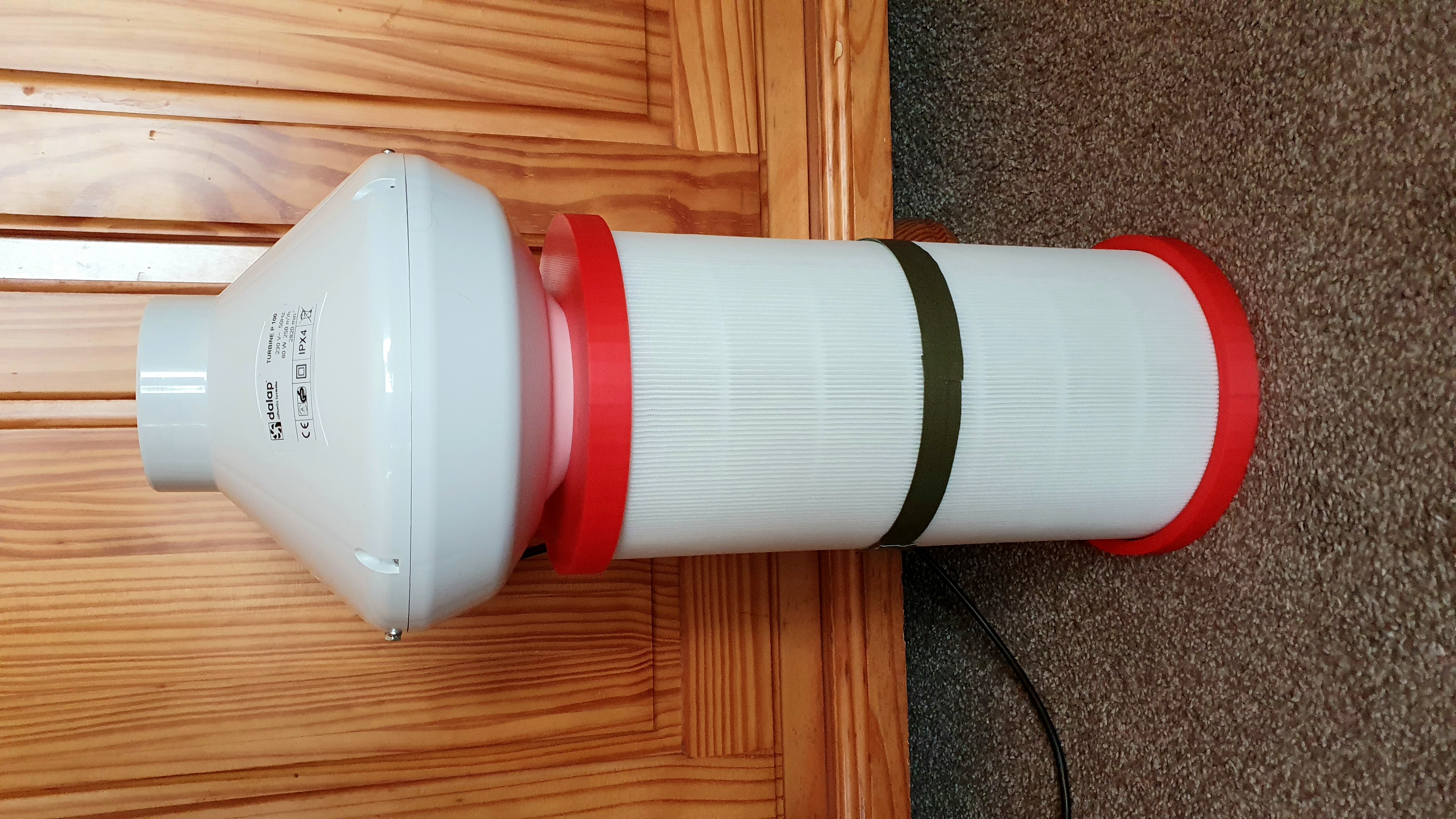 Air Purifier Adapter for Dyson TP02 Filter to 100mm Air Hose/Fan for Home or Grow Box use