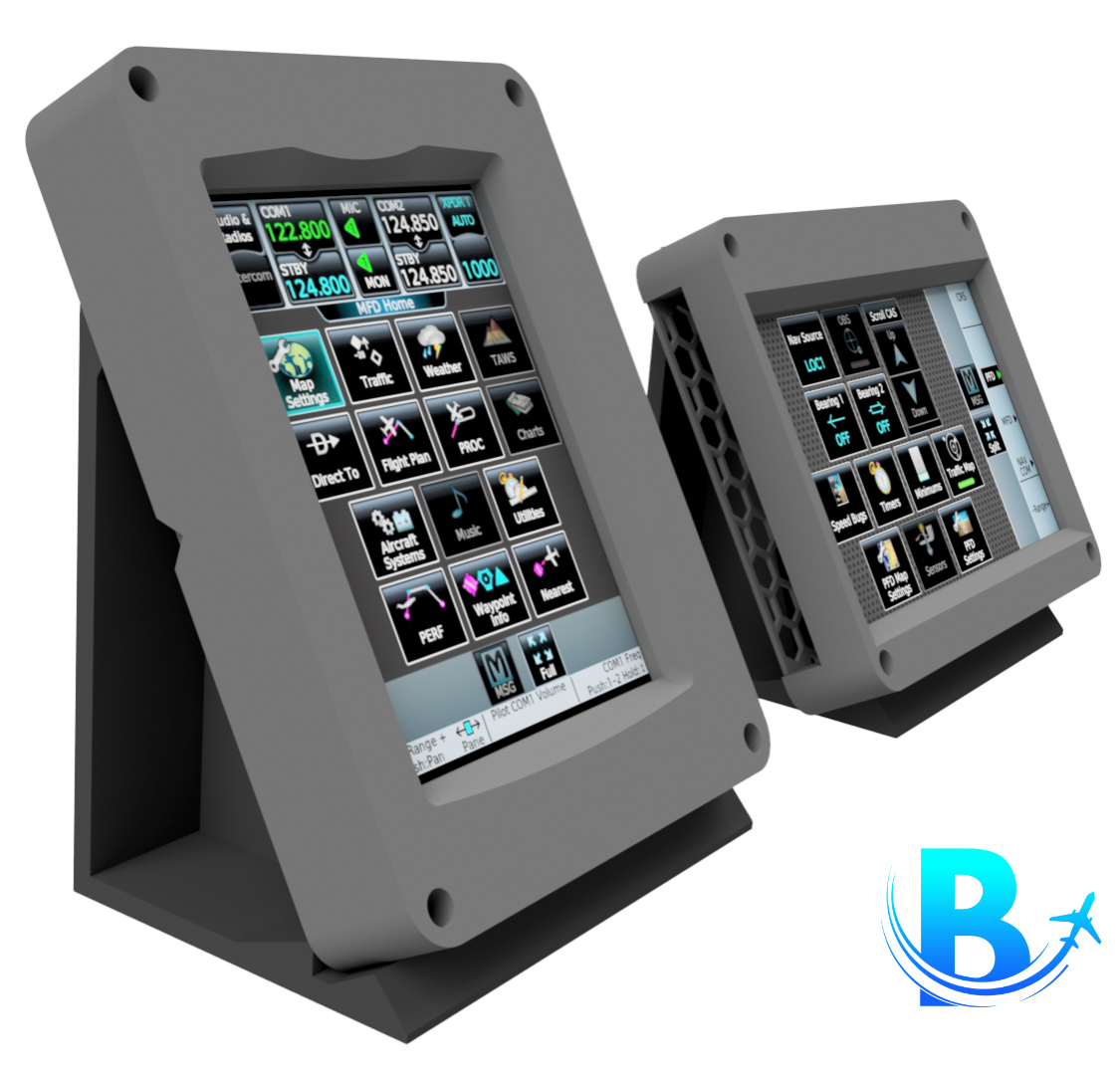 GTC570 GTC580 GTN750 waveshare 7" touch display Case - Microsoft Flight Simulator