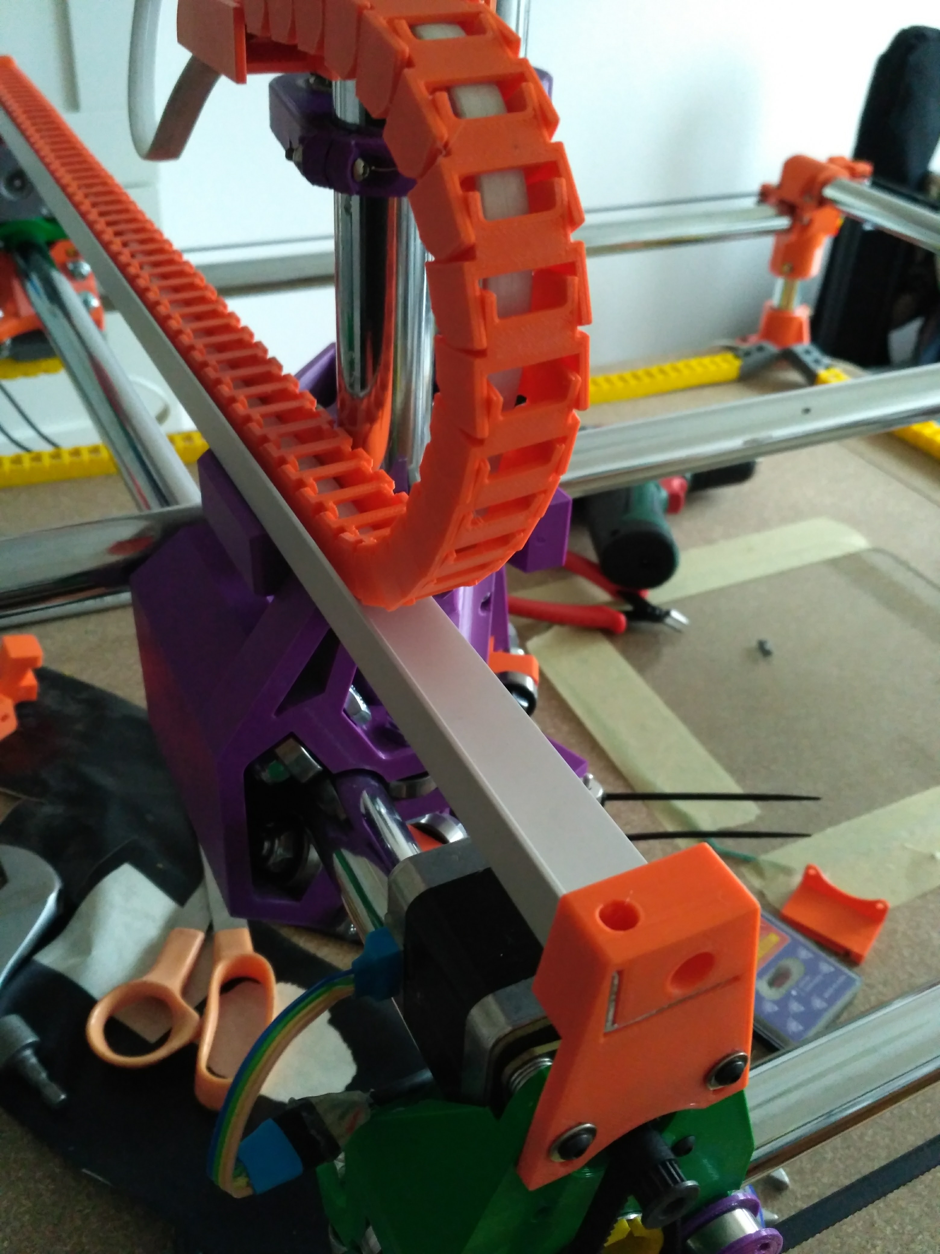 Alu profile chain support brackets (MPCNC v525 compatible, alu profile 15x25x1.5mm)