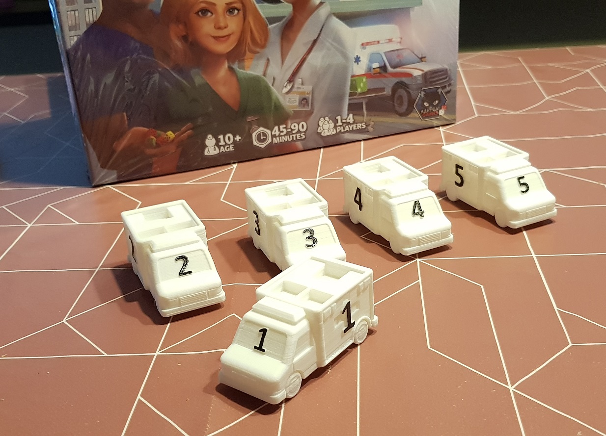Dice Hospital Ambulance - Protruding numbers