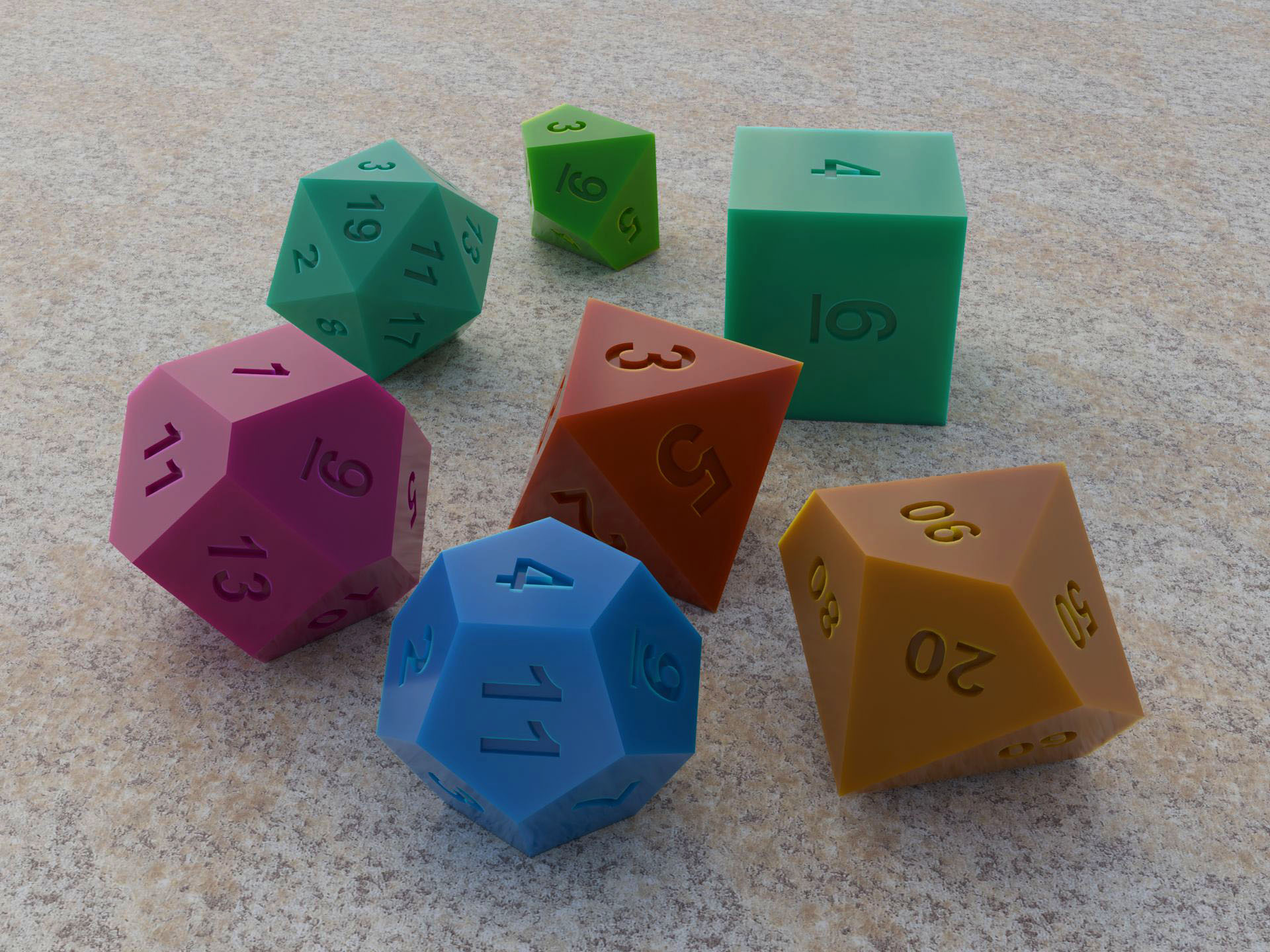 Customizable Multi-Sided Dice (OpenSCAD)